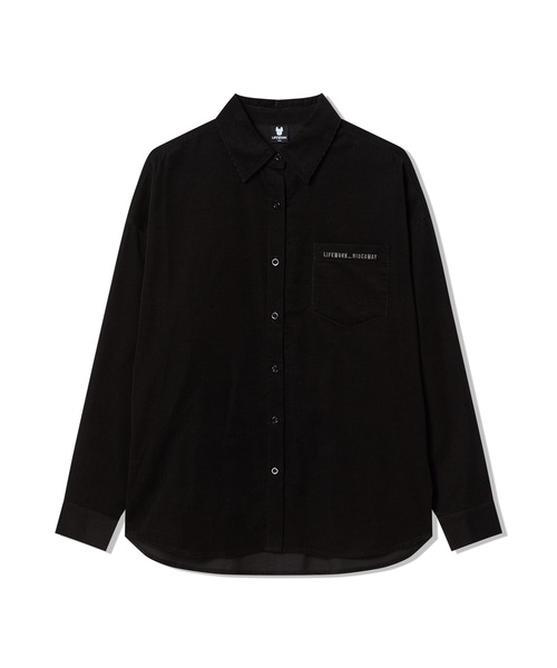 LIFE WORK(ライフワーク)の「レディース ルーズフィットフォーマルポケットコーデュロイシャツ(シャツ/ブラウス・レディース・アイボリー/ブラック/ブラウン・FREE)」の2枚目の写真