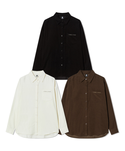 LIFE WORK(ライフワーク)の「レディース ルーズフィットフォーマルポケットコーデュロイシャツ(シャツ/ブラウス・レディース・アイボリー/ブラック/ブラウン・FREE)」の4枚目の写真