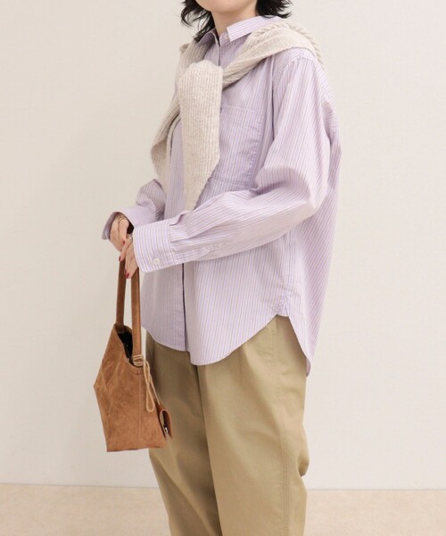 fredy emue(フレディエミュ)の「FR BASIC シャツ(シャツ/ブラウス・レディース・パープル系その他/ブルー系その他/ベージュ系その他/オフホワイト・38)」の10枚目の写真