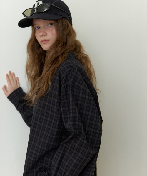 THEMITTEN(ザ・ミトン)の「グレン オーバーサイズ チェックシャツ(フォグブラック)(シャツ/ブラウス・レディース・その他・FREE)」の3枚目の写真