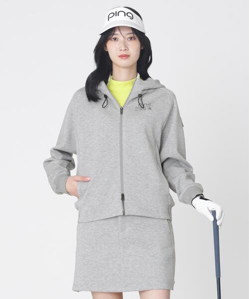 PING（ピン）の「【PING APPAREL】全方向ストレッチダンボールニットフルジップフーディー (LADIES)（スウェット・レディース・ブラック/ホワイト/グレー/ベージュ・LL/L/S/M）」の4枚目の写真