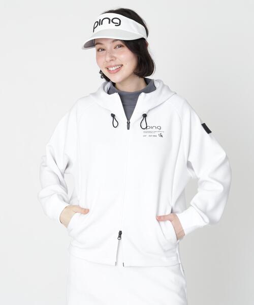 PING（ピン）の「【PING APPAREL】全方向ストレッチダンボールニットフルジップフーディー (LADIES)（スウェット・レディース・ブラック/ホワイト/グレー/ベージュ・LL/L/S/M）」の2枚目の写真