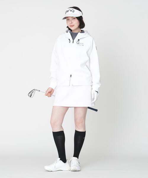 PING（ピン）の「【PING APPAREL】全方向ストレッチダンボールニットフルジップフーディー (LADIES)（スウェット・レディース・ブラック/ホワイト/グレー/ベージュ・LL/L/S/M）」の5枚目の写真
