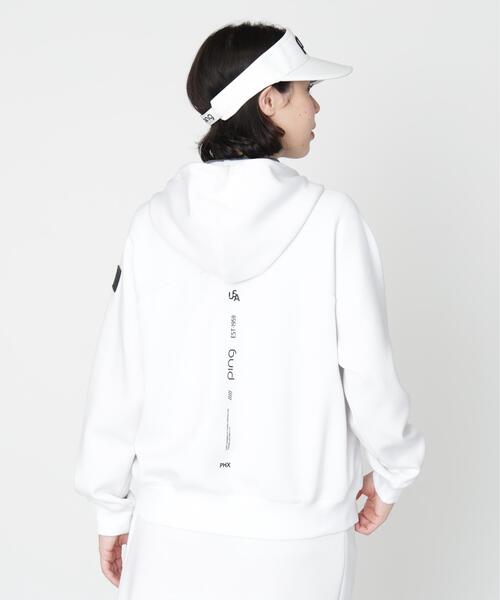 PING（ピン）の「【PING APPAREL】全方向ストレッチダンボールニットフルジップフーディー (LADIES)（スウェット・レディース・ブラック/ホワイト/グレー/ベージュ・LL/L/S/M）」の7枚目の写真