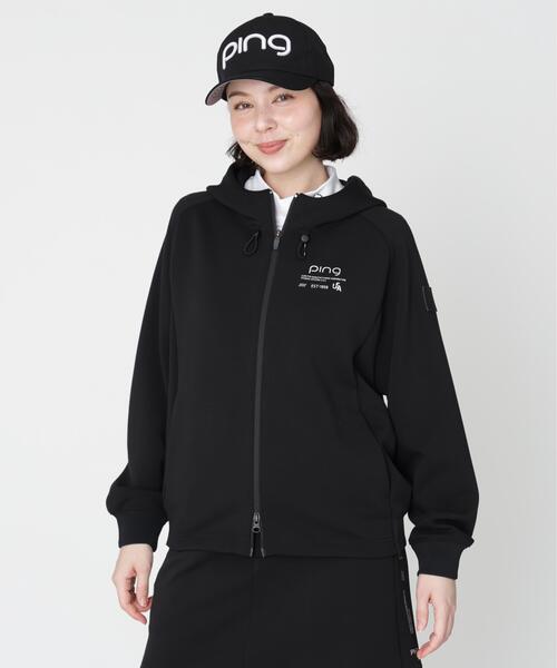 PING（ピン）の「【PING APPAREL】全方向ストレッチダンボールニットフルジップフーディー (LADIES)（スウェット・レディース・ブラック/ホワイト/グレー/ベージュ・LL/L/S/M）」の11枚目の写真