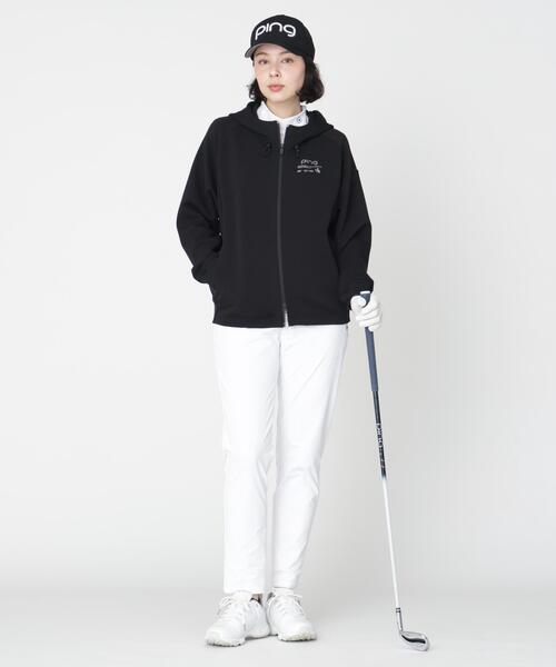 PING（ピン）の「【PING APPAREL】全方向ストレッチダンボールニットフルジップフーディー (LADIES)（スウェット・レディース・ブラック/ホワイト/グレー/ベージュ・LL/L/S/M）」の13枚目の写真