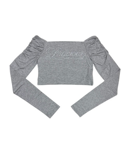 lilLilly（リルリリー）の「シャーリングオフショルトップス（LILICIOUS by lilLilly）（Tシャツ/カットソー・レディース・ホワイト/グレー/ピンク・FREE）」の3枚目の写真