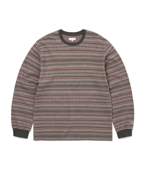 thisisneverthat(ディスイズネバーザット)の「Pattern Striped L/S Tee(Tシャツ/カットソー・メンズ・アイボリー/ブラウン・L/S/M/XL)」の2枚目の写真