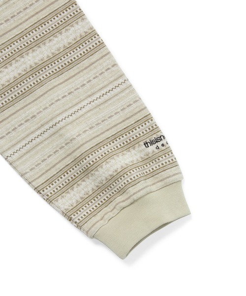 thisisneverthat(ディスイズネバーザット)の「Pattern Striped L/S Tee(Tシャツ/カットソー・メンズ・アイボリー/ブラウン・L/S/M/XL)」の4枚目の写真
