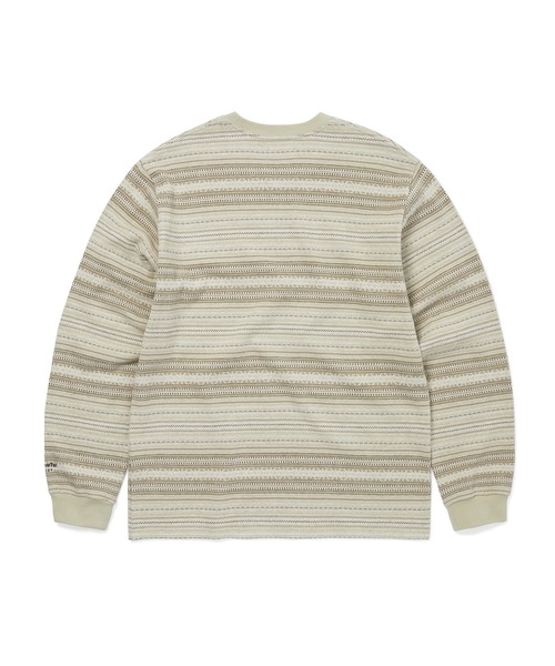 thisisneverthat(ディスイズネバーザット)の「Pattern Striped L/S Tee(Tシャツ/カットソー・メンズ・アイボリー/ブラウン・L/S/M/XL)」の5枚目の写真