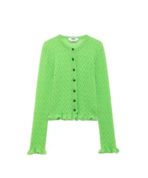 MSGM（エムエスジーエム）の「マイクロフリル シアーニットカーディガン（カーディガン/ボレロ）」