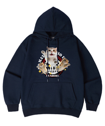 OUNDERR（オアンダーアール）の「ネコローレルオーバーサイズフードTシャツ6COLORS[裏起毛]（パーカー）」