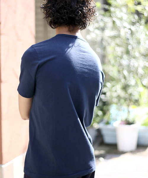Denime(ドゥニーム)の「【MadeInJapan】BASIC CUTSEW/ベーシックカットソーVネックポケT(Tシャツ/カットソー・メンズ・ホワイト/ネイビー/杢グレー/ブラック/ライトブラウン・LARGE/SMALL/MEDIUM/X-SMALL/X-LARGE)」の12枚目の写真