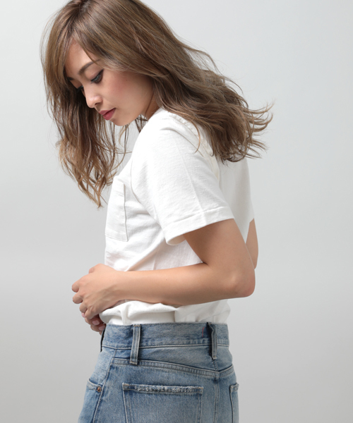 Denime(ドゥニーム)の「【MadeInJapan】BASIC CUTSEW/ベーシックカットソーVネックポケT(Tシャツ/カットソー・メンズ・ホワイト/ネイビー/杢グレー/ブラック/ライトブラウン・LARGE/SMALL/MEDIUM/X-SMALL/X-LARGE)」の7枚目の写真