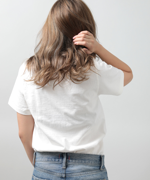 Denime(ドゥニーム)の「【MadeInJapan】BASIC CUTSEW/ベーシックカットソーVネックポケT(Tシャツ/カットソー・メンズ・ホワイト/ネイビー/杢グレー/ブラック/ライトブラウン・LARGE/SMALL/MEDIUM/X-SMALL/X-LARGE)」の8枚目の写真