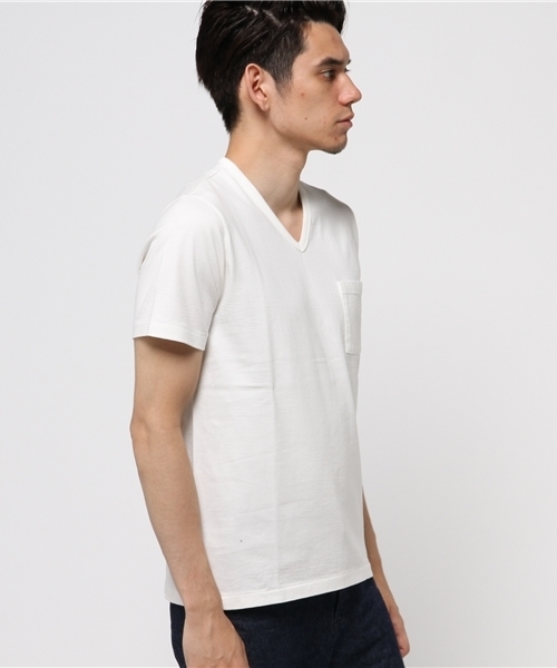 Denime(ドゥニーム)の「【MadeInJapan】BASIC CUTSEW/ベーシックカットソーVネックポケT(Tシャツ/カットソー・メンズ・ホワイト/ネイビー/杢グレー/ブラック/ライトブラウン・LARGE/SMALL/MEDIUM/X-SMALL/X-LARGE)」の20枚目の写真