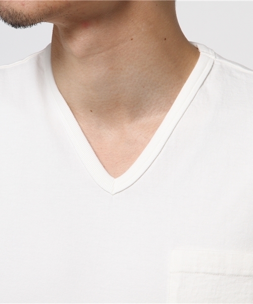 Denime(ドゥニーム)の「【MadeInJapan】BASIC CUTSEW/ベーシックカットソーVネックポケT(Tシャツ/カットソー・メンズ・ホワイト/ネイビー/杢グレー/ブラック/ライトブラウン・LARGE/SMALL/MEDIUM/X-SMALL/X-LARGE)」の16枚目の写真