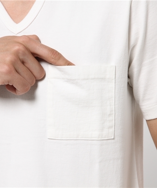 Denime(ドゥニーム)の「【MadeInJapan】BASIC CUTSEW/ベーシックカットソーVネックポケT(Tシャツ/カットソー・メンズ・ホワイト/ネイビー/杢グレー/ブラック/ライトブラウン・LARGE/SMALL/MEDIUM/X-SMALL/X-LARGE)」の18枚目の写真
