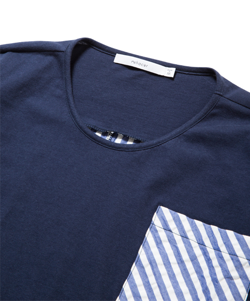 rehacer（レアセル）の「rehacer : Wave Slape Cutsew（Tシャツ/カットソー・メンズ・ホワイト/ネイビー・SMALL/LARGE/MEDIUM）」の6枚目の写真