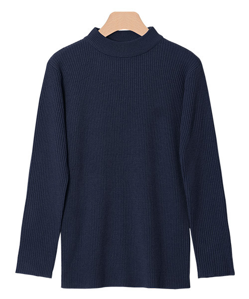 Pierrot（ピエロ）の「リブ編みニットハイネックトップス（ニット/セーター・レディース・カーキ/グレー系その他/ブラック/ブルー系その他/ネイビー/グリーン系その他/杢グレー/ベージュ/アイボリー/ブラウン系その他・L/M）」の9枚目の写真