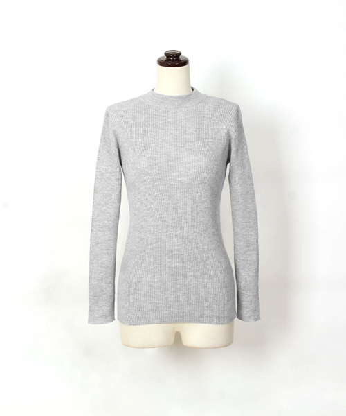 Pierrot（ピエロ）の「リブ編みニットハイネックトップス（ニット/セーター・レディース・カーキ/グレー系その他/ブラック/ブルー系その他/ネイビー/グリーン系その他/杢グレー/ベージュ/アイボリー/ブラウン系その他・L/M）」の21枚目の写真