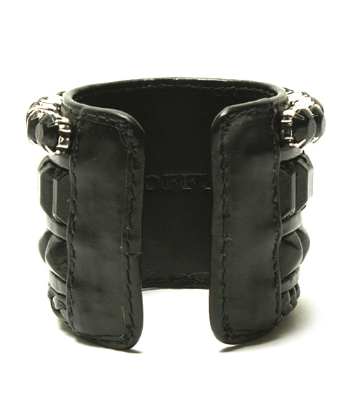 COFFY レザー メタル 装飾バングル ブレスレット