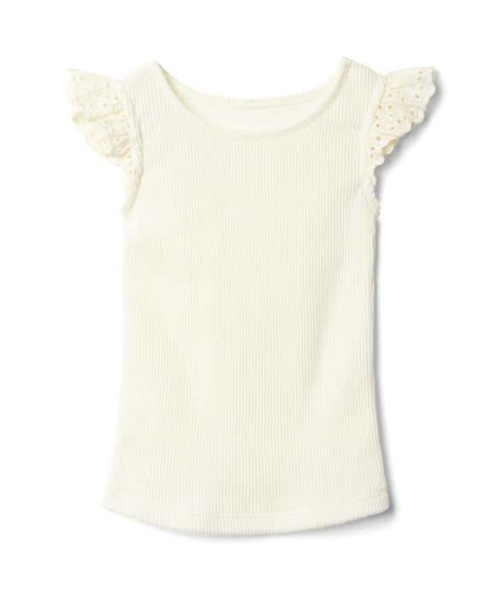 GAP（ギャップ）の「Gap クローシェスリーブTシャツ（Tシャツ/カットソー・キッズ・コーラルピンク/ダークネイビー/ヘザ－グレー/アイボリー/ライトピンク/レッド・80ｃｍ/95cm/110cm/90cm/105cm/100cm）」の2枚目の写真