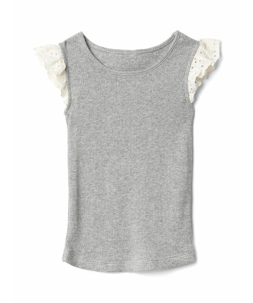 GAP（ギャップ）の「Gap クローシェスリーブTシャツ（Tシャツ/カットソー・キッズ・コーラルピンク/ダークネイビー/ヘザ－グレー/アイボリー/ライトピンク/レッド・80ｃｍ/95cm/110cm/90cm/105cm/100cm）」の3枚目の写真