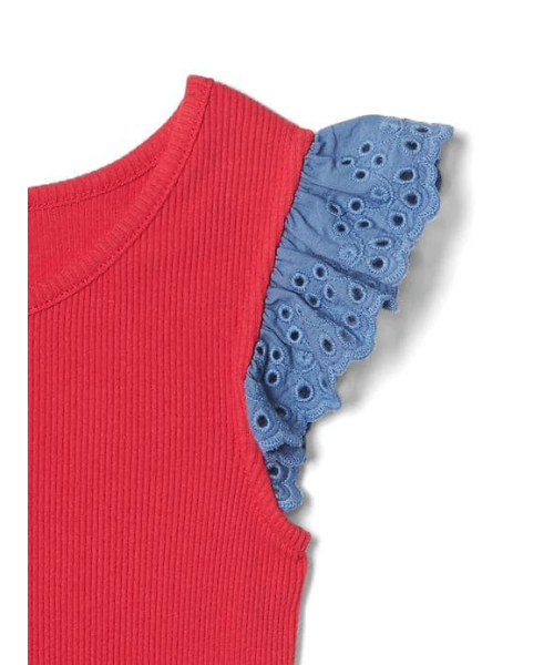 GAP（ギャップ）の「Gap クローシェスリーブTシャツ（Tシャツ/カットソー・キッズ・コーラルピンク/ダークネイビー/ヘザ－グレー/アイボリー/ライトピンク/レッド・80ｃｍ/95cm/110cm/90cm/105cm/100cm）」の8枚目の写真