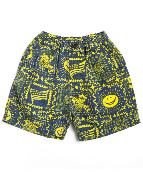 F.O.KIDS（エフオーキッズ）の「ツータック総柄ハーフパンツ 5分丈（その他パンツ・キッズ・ベージュ/ネイビー/キナリ・140/95/80/90/110/130/100/120）」の3枚目の写真