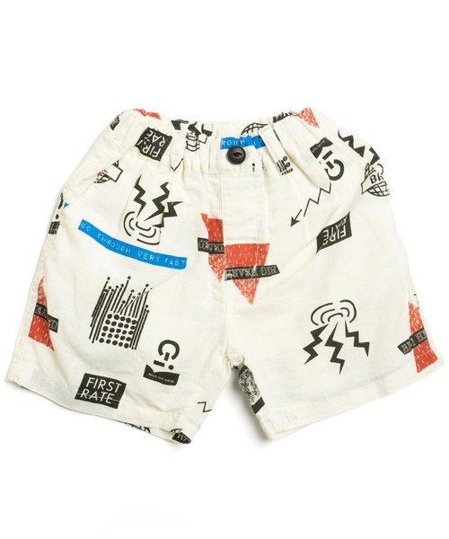 F.O.KIDS（エフオーキッズ）の「ツータック総柄ハーフパンツ 5分丈（その他パンツ・キッズ・ベージュ/ネイビー/キナリ・140/95/80/90/110/130/100/120）」の2枚目の写真