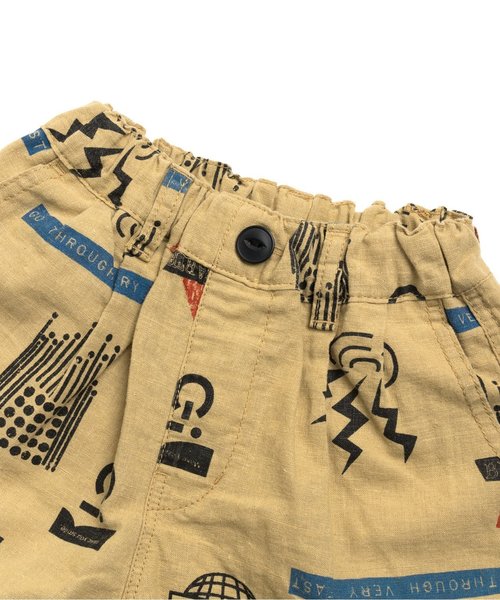 F.O.KIDS（エフオーキッズ）の「ツータック総柄ハーフパンツ 5分丈（その他パンツ・キッズ・ベージュ/ネイビー/キナリ・140/95/80/90/110/130/100/120）」の4枚目の写真