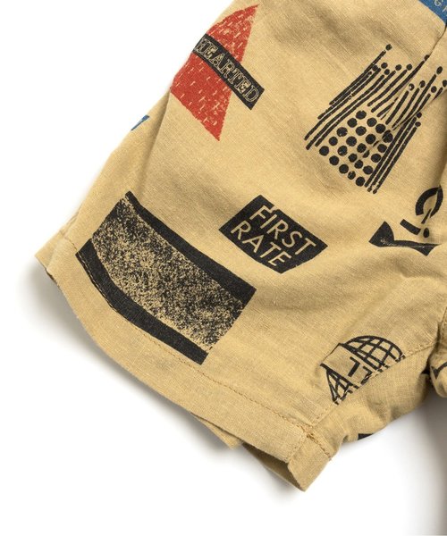 F.O.KIDS（エフオーキッズ）の「ツータック総柄ハーフパンツ 5分丈（その他パンツ・キッズ・ベージュ/ネイビー/キナリ・140/95/80/90/110/130/100/120）」の6枚目の写真