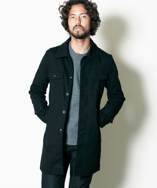 Magine（マージン）の「SULFUR OX STRETCH MILITARY COAT：サルファーオックス ストレッチミリタリー コート（ミリタリージャケット・メンズ・ネイビー/ブラック/オリーブ・46/48/44）」の4枚目の写真