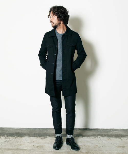 Magine（マージン）の「SULFUR OX STRETCH MILITARY COAT：サルファーオックス ストレッチミリタリー コート（ミリタリージャケット・メンズ・ネイビー/ブラック/オリーブ・46/48/44）」の6枚目の写真
