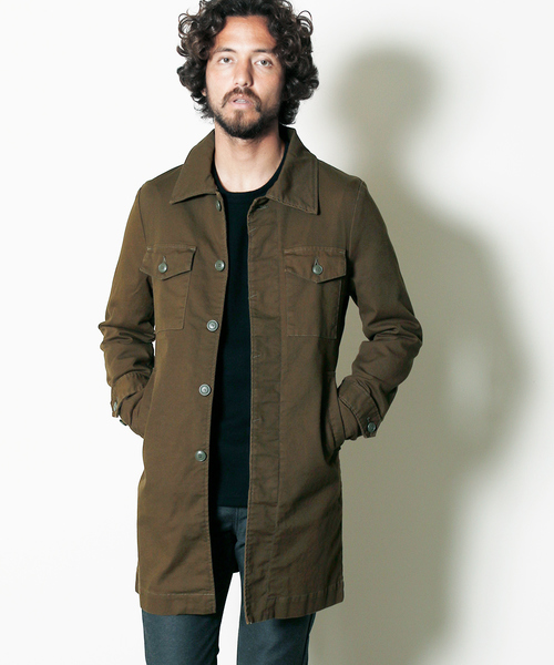 Magine（マージン）の「SULFUR OX STRETCH MILITARY COAT：サルファーオックス ストレッチミリタリー コート（ミリタリージャケット・メンズ・ネイビー/ブラック/オリーブ・46/48/44）」の20枚目の写真