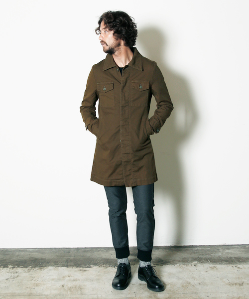 Magine（マージン）の「SULFUR OX STRETCH MILITARY COAT：サルファーオックス ストレッチミリタリー コート（ミリタリージャケット・メンズ・ネイビー/ブラック/オリーブ・46/48/44）」の22枚目の写真