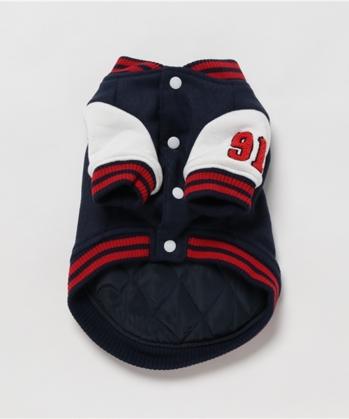 XLARGE(エクストララージ)の「XLARGE/エクストララージ/OGロゴバーシティジャケット/犬服(ドッグウェア)(ペットウェア・レディース・ネイビー/グレー・2L/2M/S/XS/M/L)」の4枚目の写真