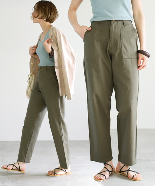 select MOCA(セレクトモカ)の「柔らかコットン素材◆ハイウエスト美シルエット両サイドポケットベルトループ付きベイカーパンツ(その他パンツ・レディース・ベージュ/ネイビー/カーキ/ブラック/アイボリー/オレンジ・FREE)」の4枚目の写真