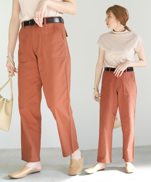 select MOCA(セレクトモカ)の「柔らかコットン素材◆ハイウエスト美シルエット両サイドポケットベルトループ付きベイカーパンツ(その他パンツ・レディース・ベージュ/ネイビー/カーキ/ブラック/アイボリー/オレンジ・FREE)」の6枚目の写真