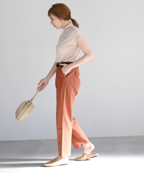 select MOCA(セレクトモカ)の「柔らかコットン素材◆ハイウエスト美シルエット両サイドポケットベルトループ付きベイカーパンツ(その他パンツ・レディース・ベージュ/ネイビー/カーキ/ブラック/アイボリー/オレンジ・FREE)」の21枚目の写真