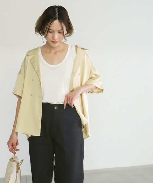 select MOCA(セレクトモカ)の「柔らかコットン素材◆ハイウエスト美シルエット両サイドポケットベルトループ付きベイカーパンツ(その他パンツ・レディース・ベージュ/ネイビー/カーキ/ブラック/アイボリー/オレンジ・FREE)」の14枚目の写真