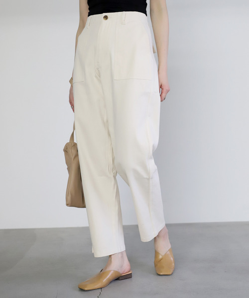 select MOCA(セレクトモカ)の「柔らかコットン素材◆ハイウエスト美シルエット両サイドポケットベルトループ付きベイカーパンツ(その他パンツ・レディース・ベージュ/ネイビー/カーキ/ブラック/アイボリー/オレンジ・FREE)」の15枚目の写真