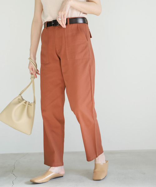 select MOCA(セレクトモカ)の「柔らかコットン素材◆ハイウエスト美シルエット両サイドポケットベルトループ付きベイカーパンツ(その他パンツ・レディース・ベージュ/ネイビー/カーキ/ブラック/アイボリー/オレンジ・FREE)」の20枚目の写真