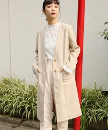 ロングノーカラーコート 785462