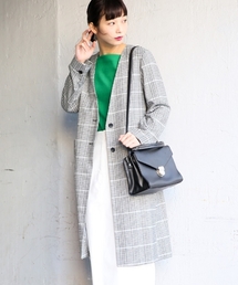 ロングノーカラーコート 785462