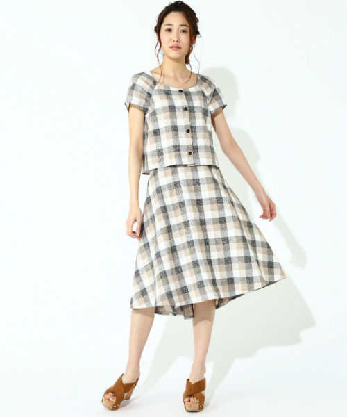 NATURAL BEAUTY BASIC（ナチュラルビューティーベーシック）の「【JJ 7月号掲載】チェックブラウス（シャツ/ブラウス・レディース・ブルー系その他/ベージュ系その他・MEDIUM/SMALL）」の5枚目の写真