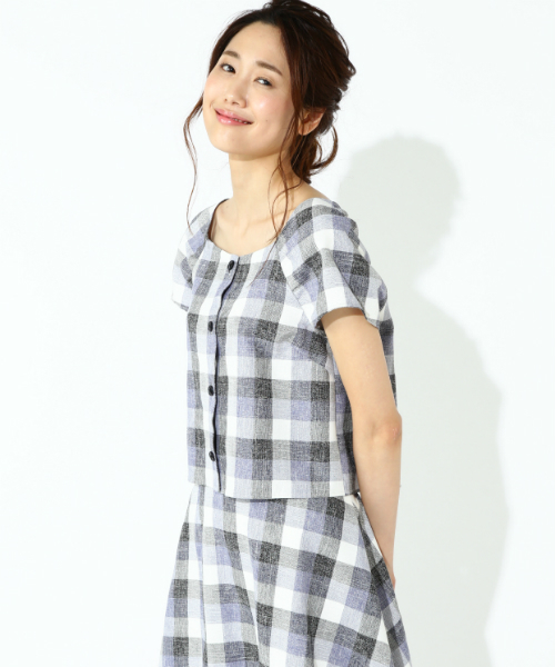 NATURAL BEAUTY BASIC（ナチュラルビューティーベーシック）の「【JJ 7月号掲載】チェックブラウス（シャツ/ブラウス・レディース・ブルー系その他/ベージュ系その他・MEDIUM/SMALL）」の7枚目の写真