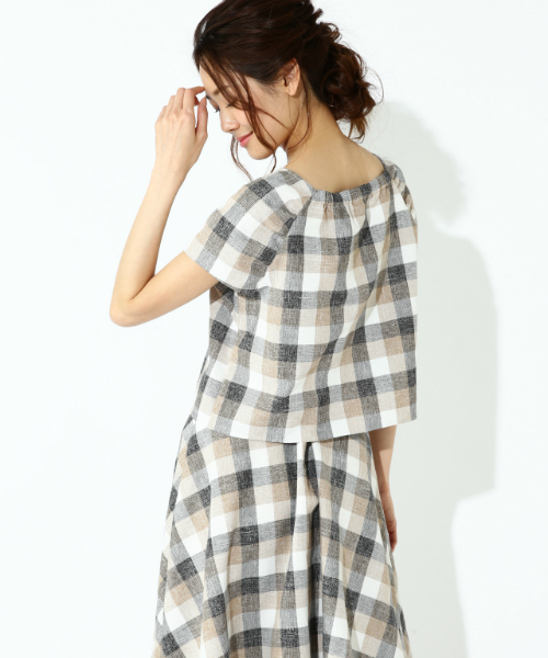 NATURAL BEAUTY BASIC（ナチュラルビューティーベーシック）の「【JJ 7月号掲載】チェックブラウス（シャツ/ブラウス・レディース・ブルー系その他/ベージュ系その他・MEDIUM/SMALL）」の10枚目の写真