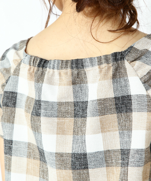 NATURAL BEAUTY BASIC（ナチュラルビューティーベーシック）の「【JJ 7月号掲載】チェックブラウス（シャツ/ブラウス・レディース・ブルー系その他/ベージュ系その他・MEDIUM/SMALL）」の11枚目の写真